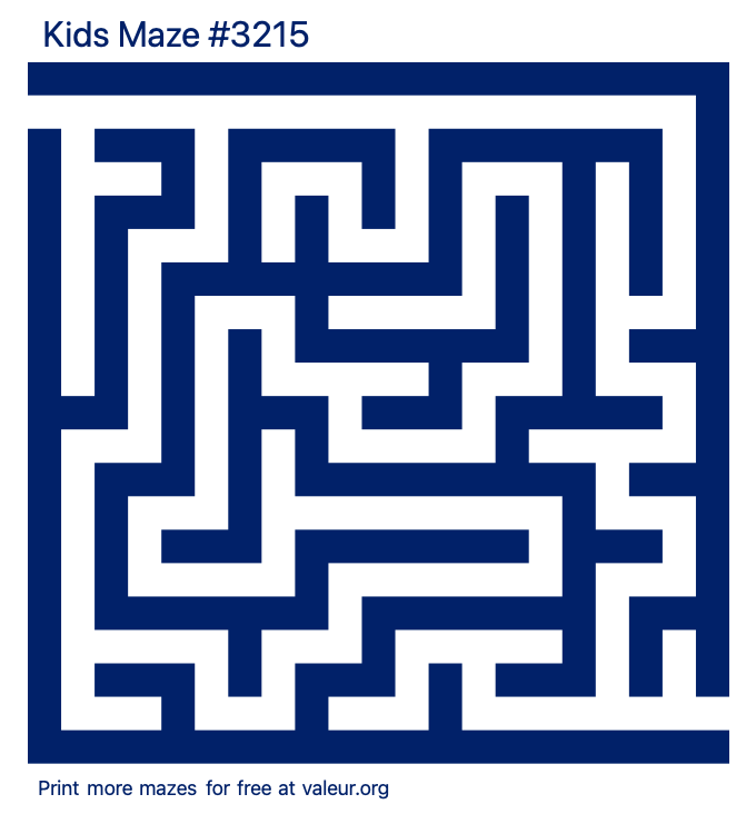 Free Printable Kids Maze number 3215