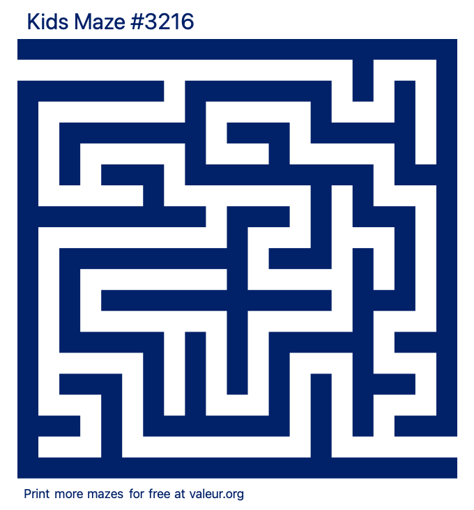 Free Printable Kids Maze number 3216