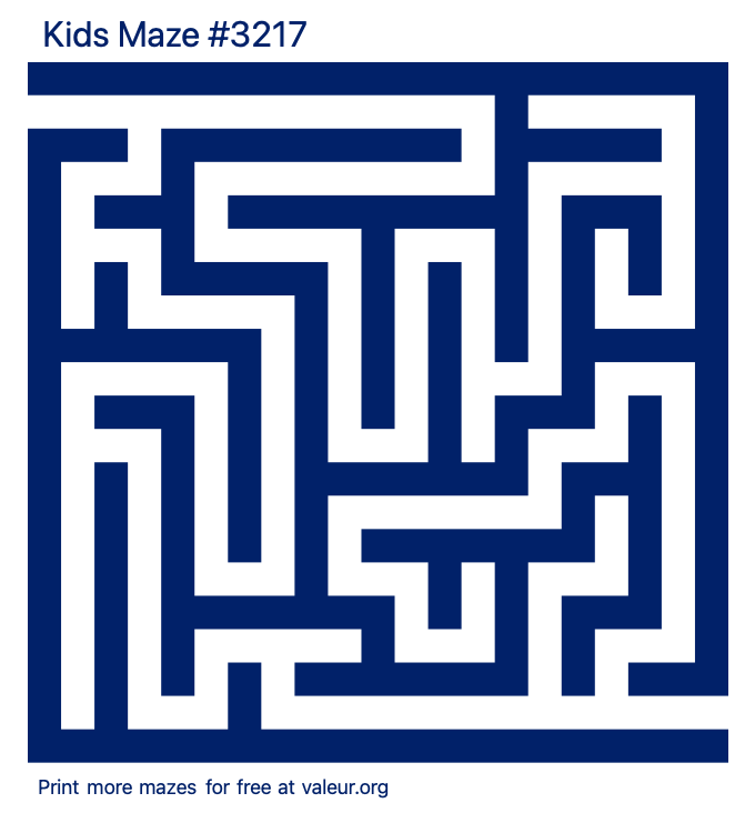 Free Printable Kids Maze number 3217