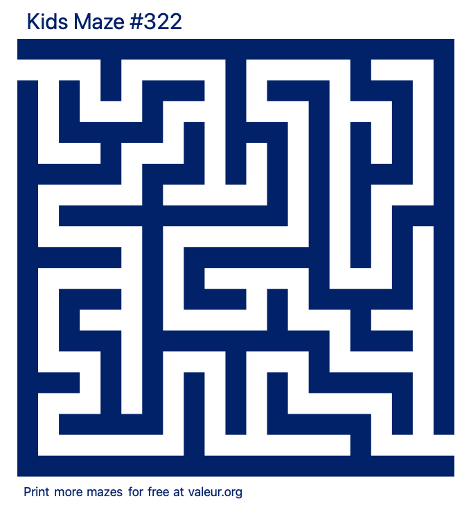 Free Printable Kids Maze number 322