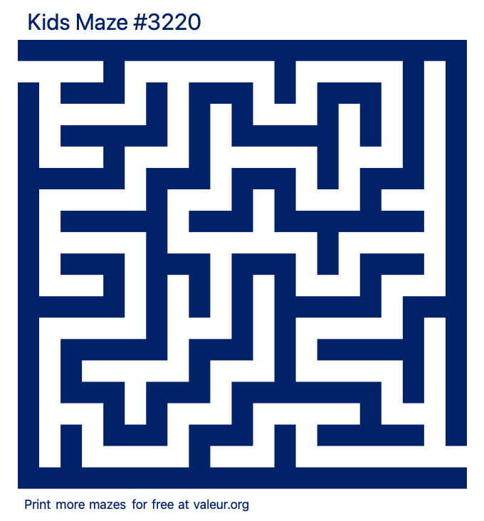 Free Printable Kids Maze number 3220