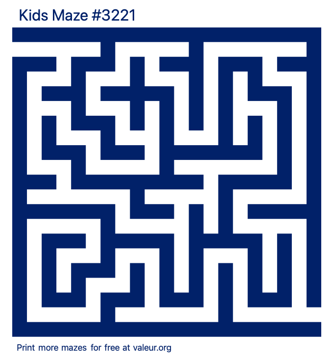 Free Printable Kids Maze number 3221