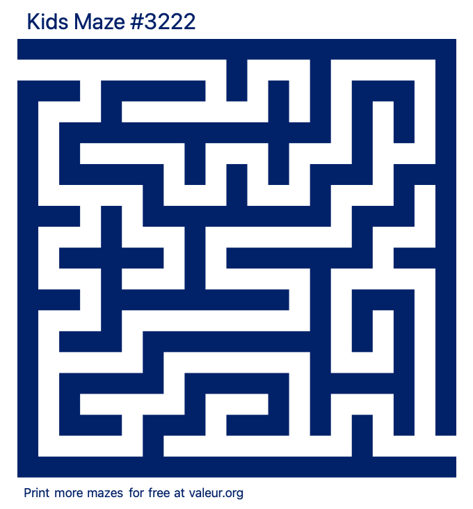 Free Printable Kids Maze number 3222