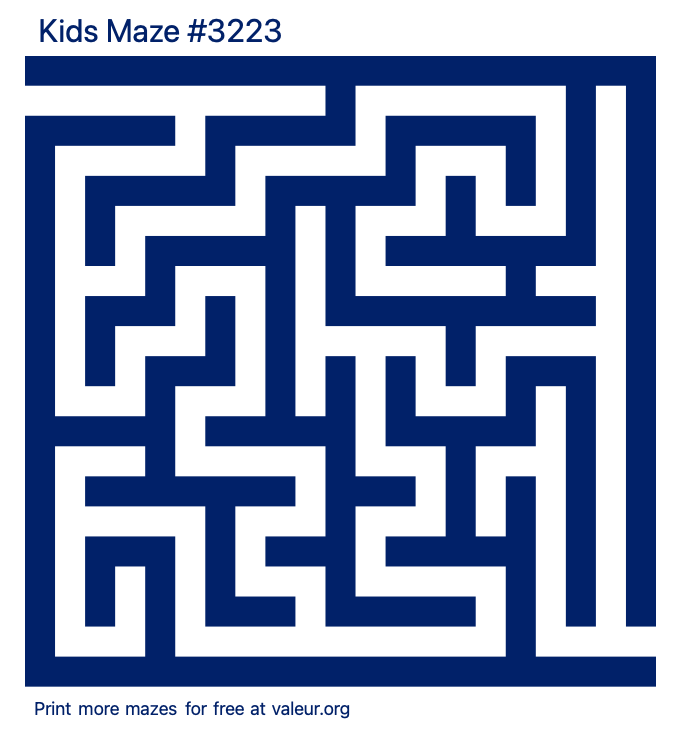 Free Printable Kids Maze number 3223