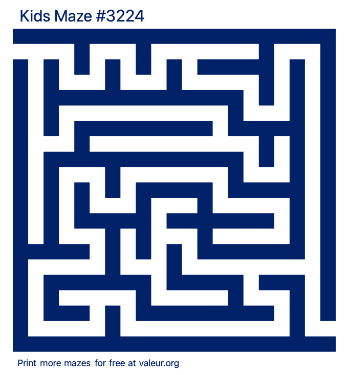 Free Printable Kids Maze number 3224