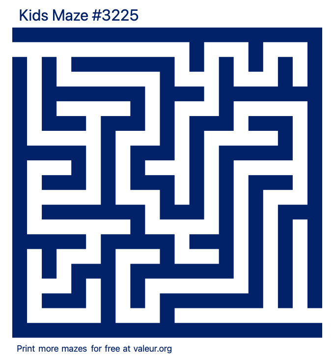 Free Printable Kids Maze number 3225