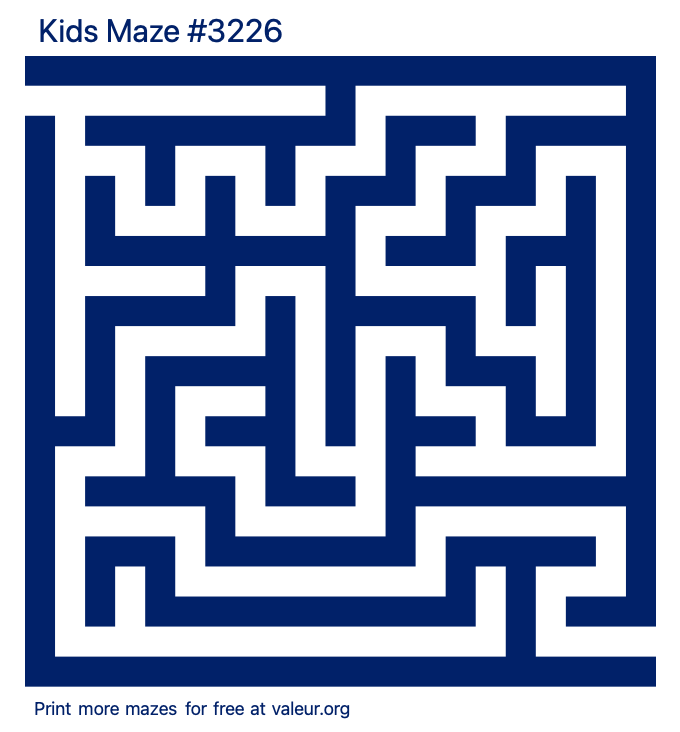 Free Printable Kids Maze number 3226