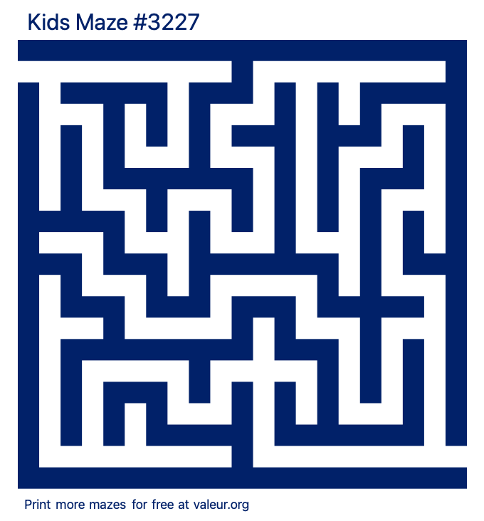 Free Printable Kids Maze number 3227