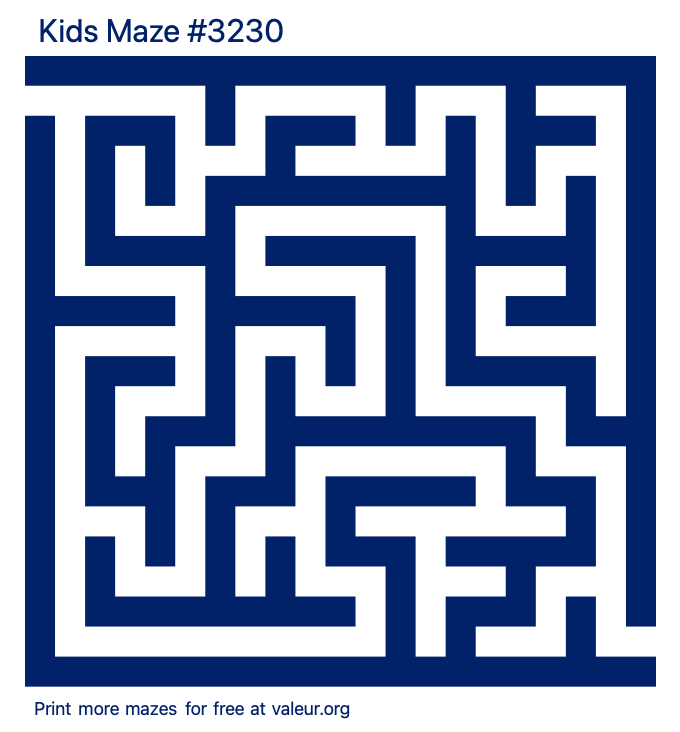 Free Printable Kids Maze number 3230