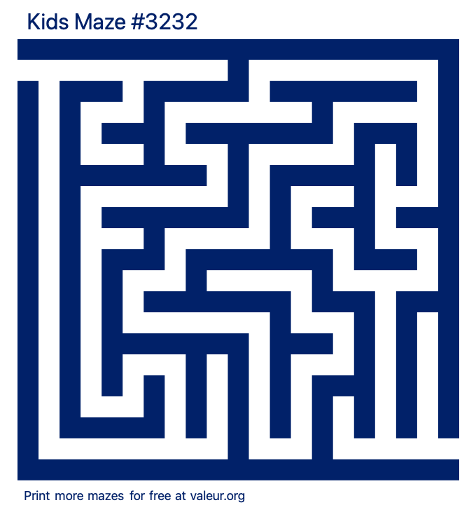 Free Printable Kids Maze number 3232