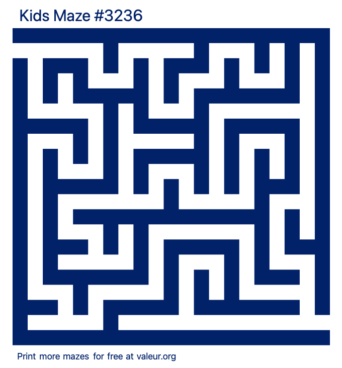 Free Printable Kids Maze number 3236