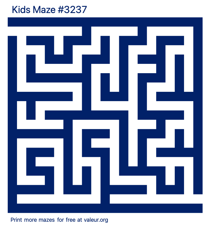 Free Printable Kids Maze number 3237