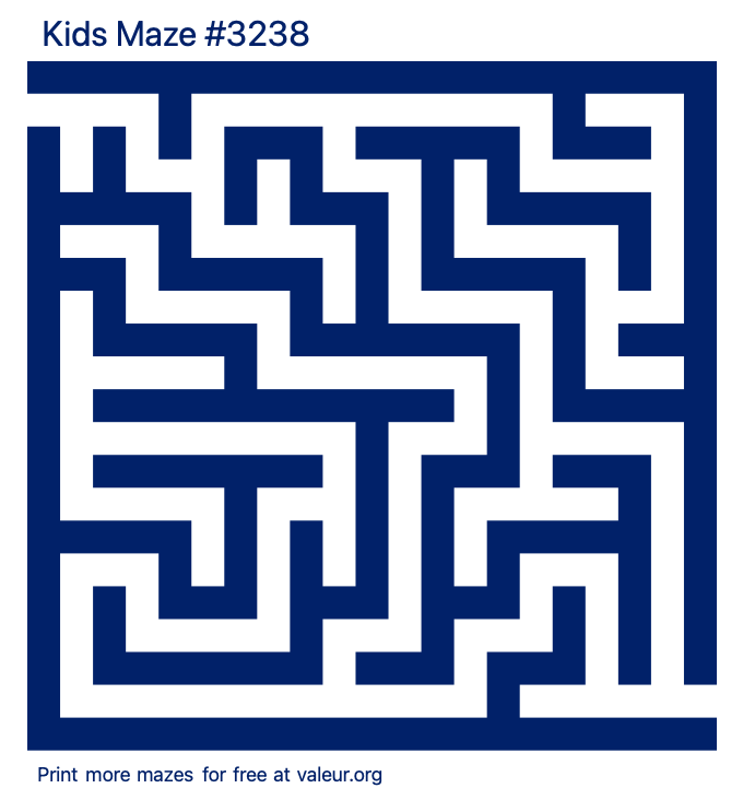 Free Printable Kids Maze number 3238