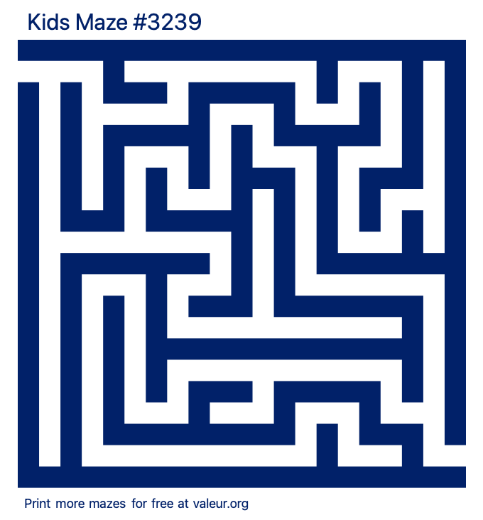 Free Printable Kids Maze number 3239