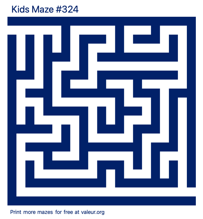 Free Printable Kids Maze number 324