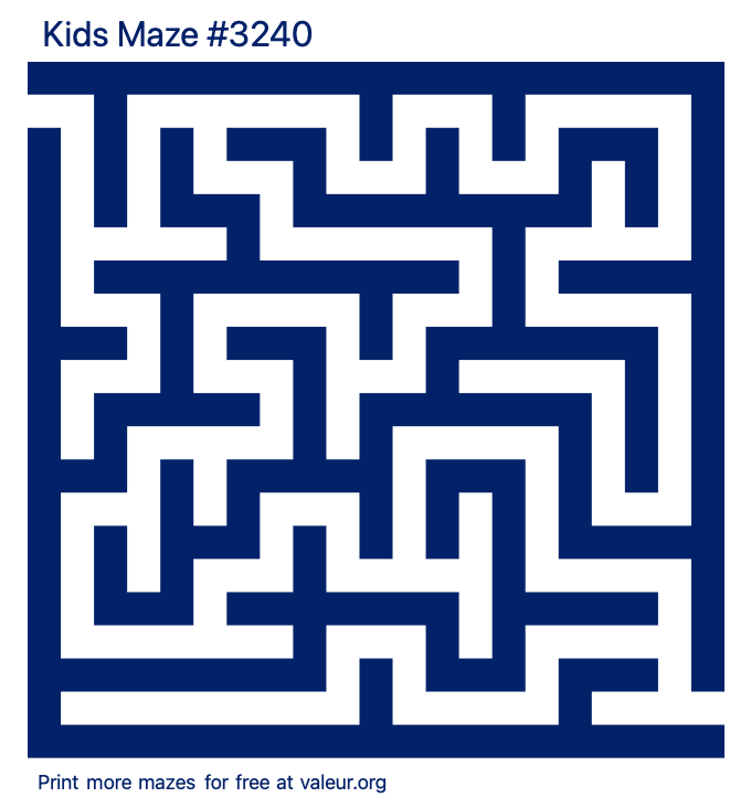 Free Printable Kids Maze number 3240