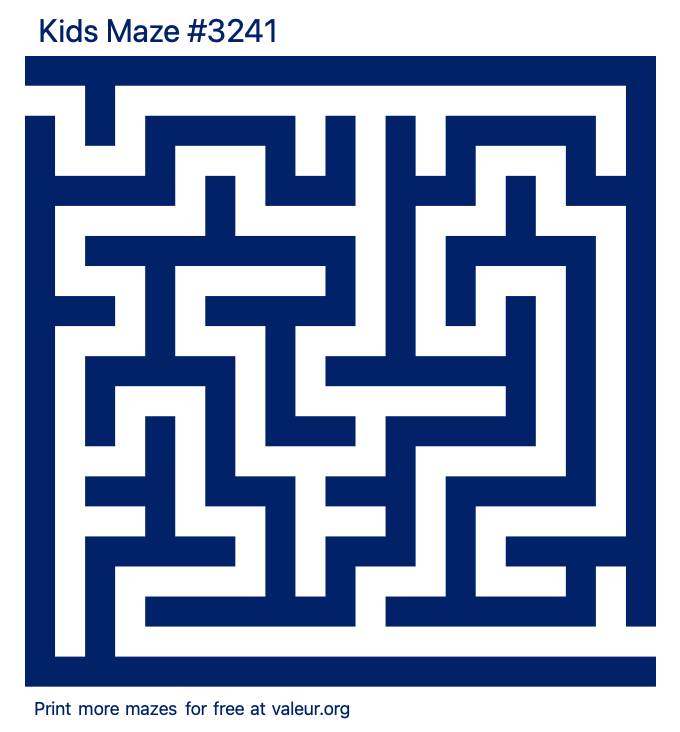 Free Printable Kids Maze number 3241