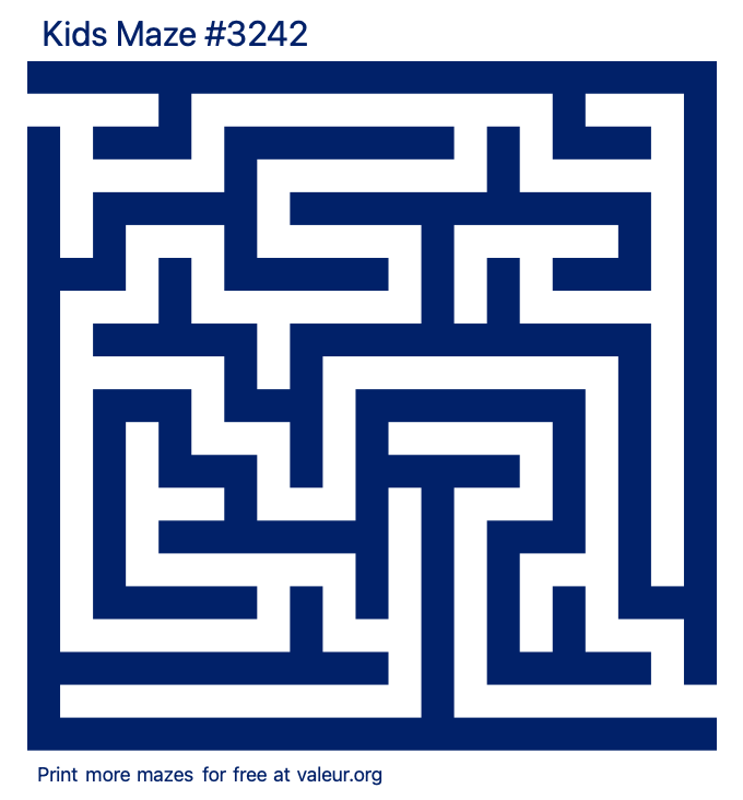 Free Printable Kids Maze number 3242