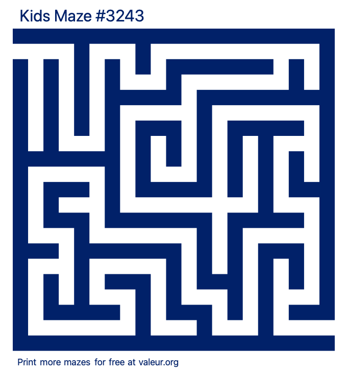 Free Printable Kids Maze number 3243