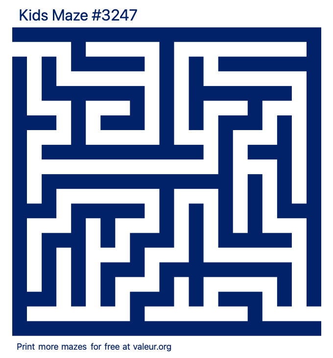Free Printable Kids Maze number 3247