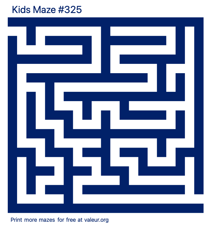 Free Printable Kids Maze number 325