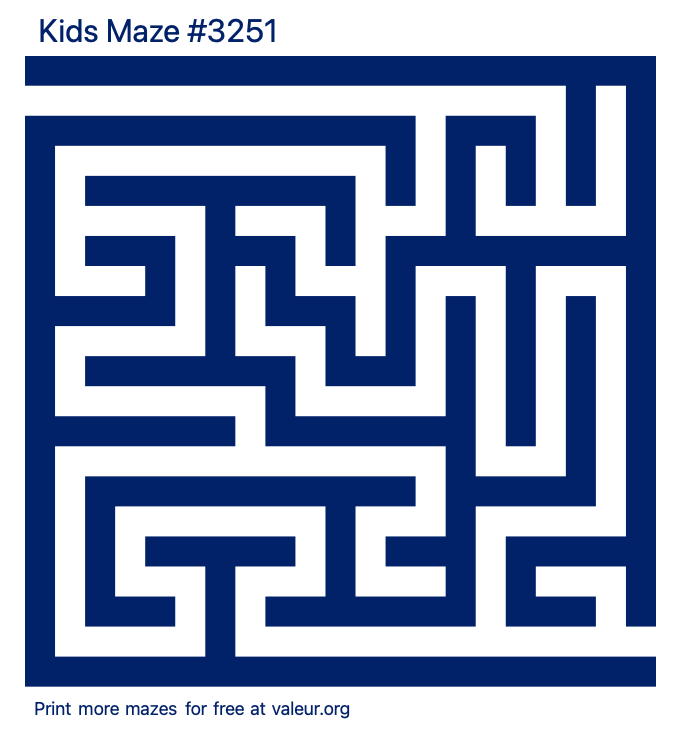 Free Printable Kids Maze number 3251