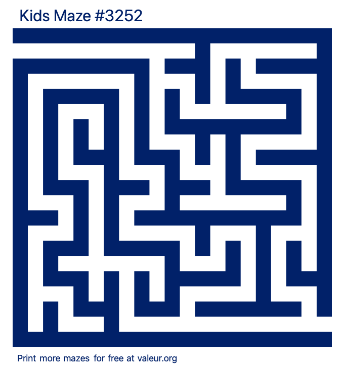 Free Printable Kids Maze number 3252