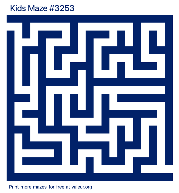 Free Printable Kids Maze number 3253