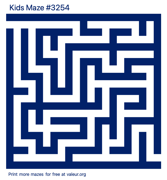 Free Printable Kids Maze number 3254