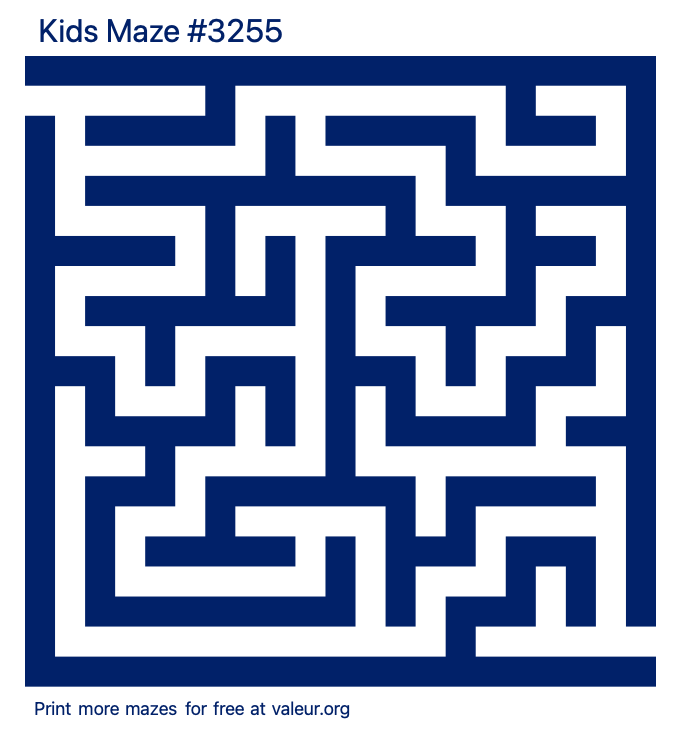 Free Printable Kids Maze number 3255