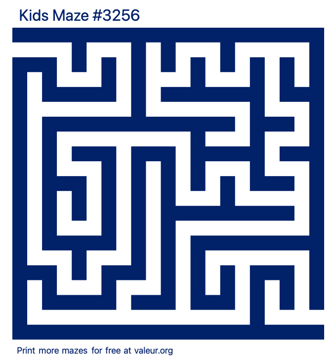 Free Printable Kids Maze number 3256