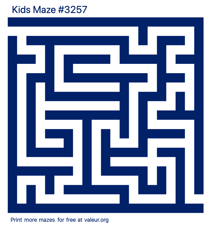 Free Printable Kids Maze number 3257