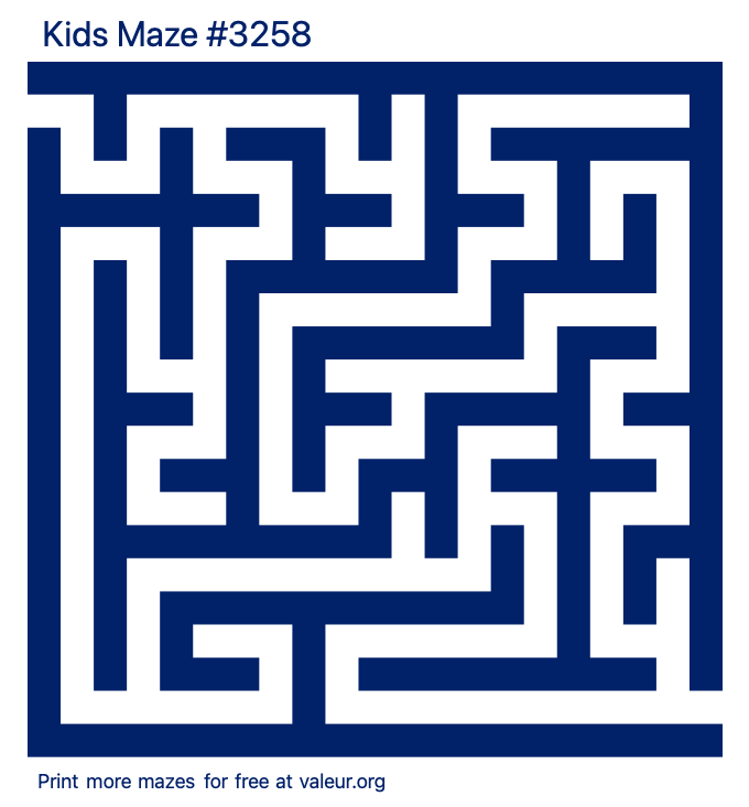 Free Printable Kids Maze number 3258
