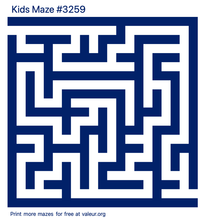 Free Printable Kids Maze number 3259