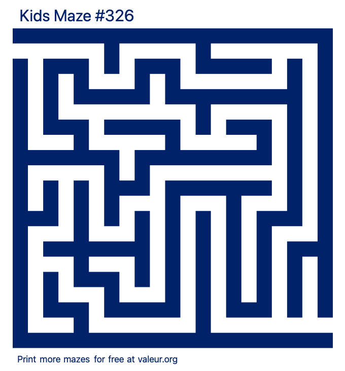 Free Printable Kids Maze number 326