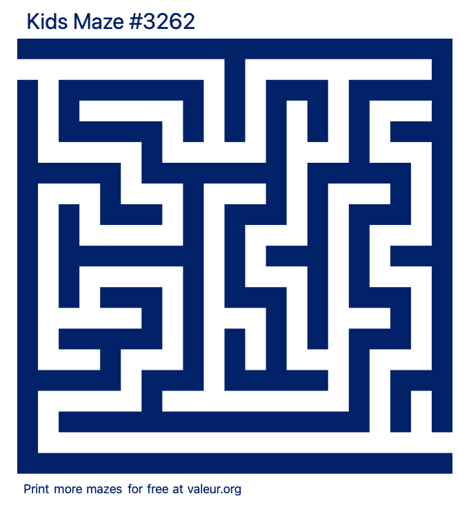 Free Printable Kids Maze number 3262