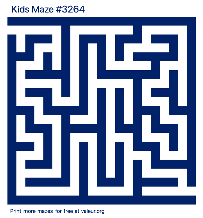 Free Printable Kids Maze number 3264