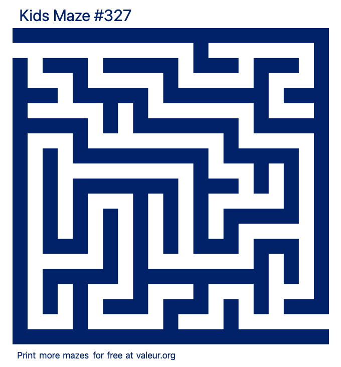 Free Printable Kids Maze number 327