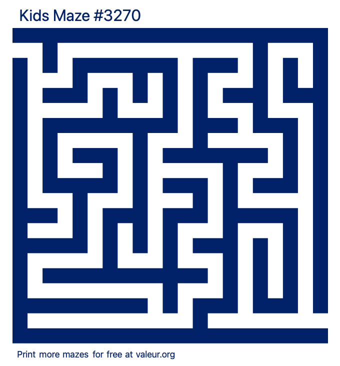 Free Printable Kids Maze number 3270