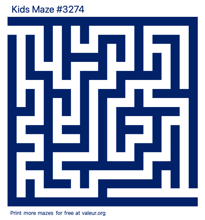 Free Printable Kids Maze number 3274