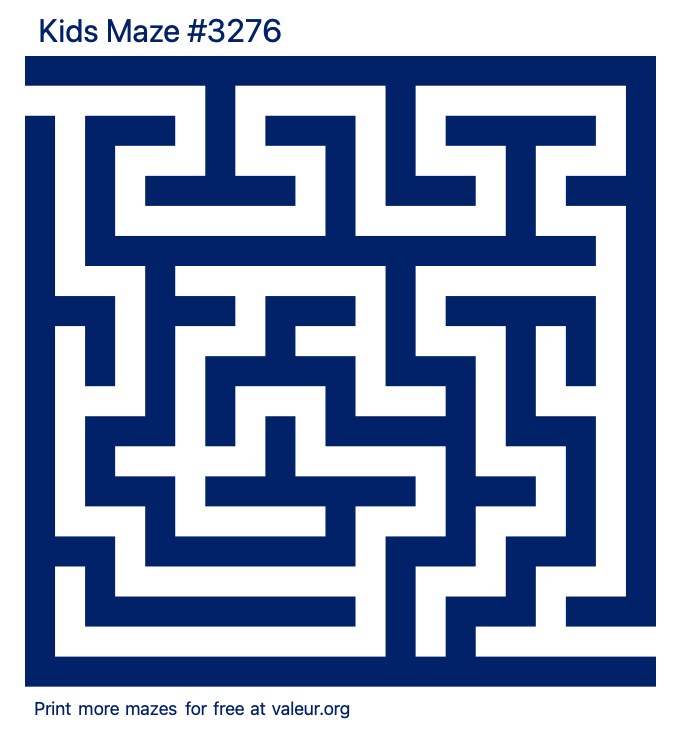 Free Printable Kids Maze number 3276
