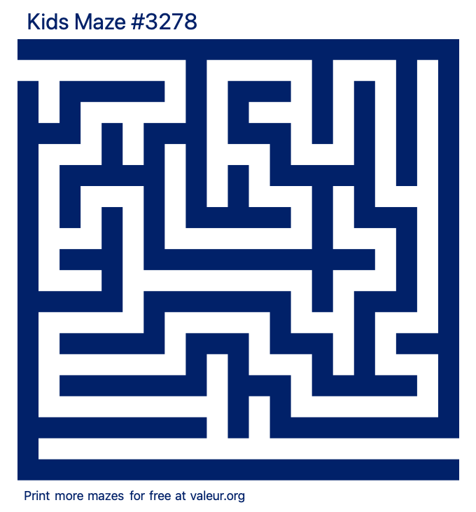 Free Printable Kids Maze number 3278