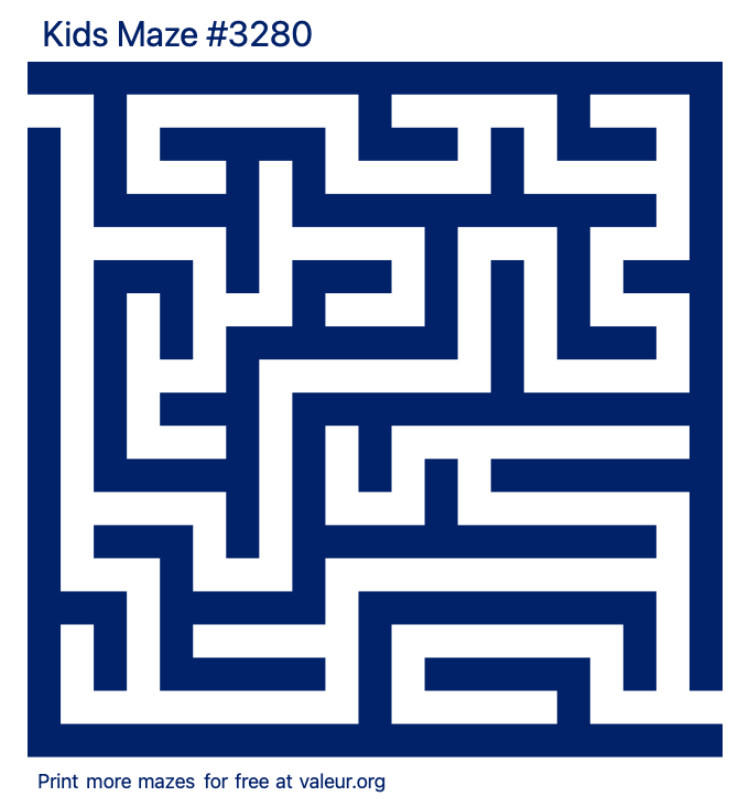 Free Printable Kids Maze number 3280