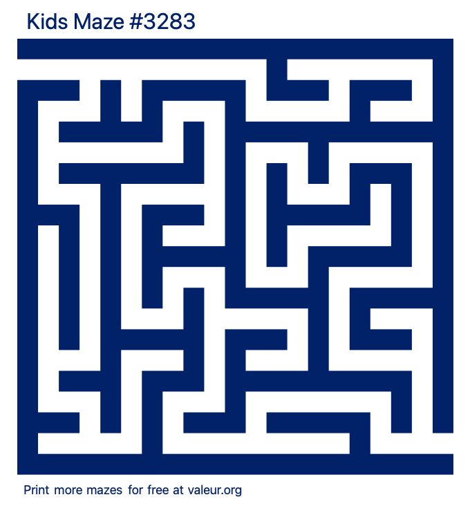 Free Printable Kids Maze number 3283