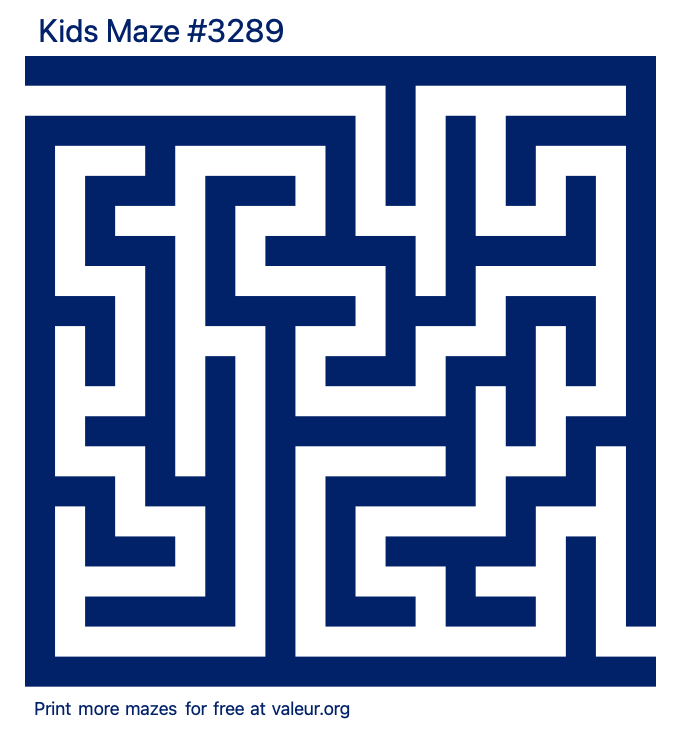Free Printable Kids Maze number 3289