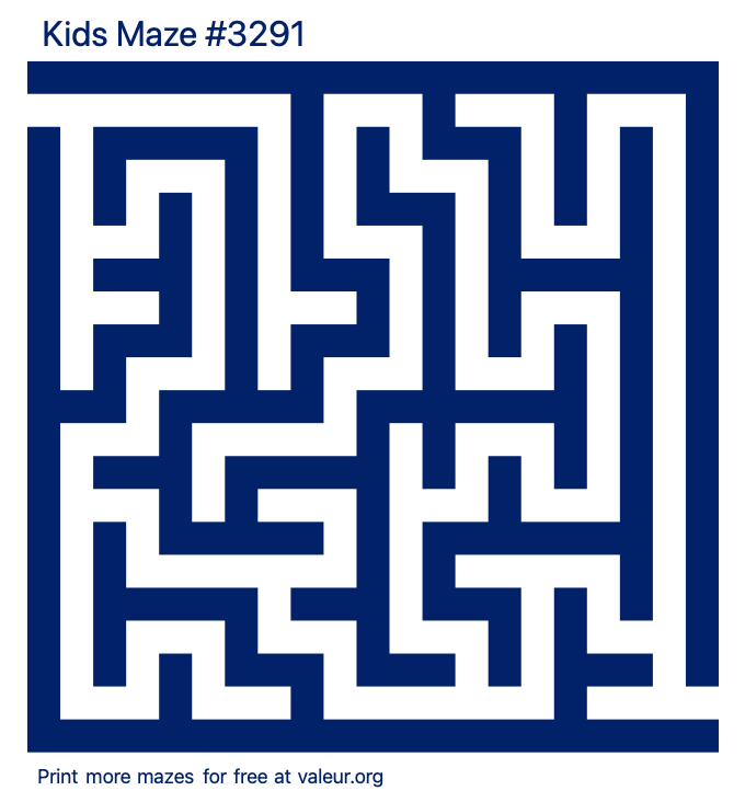Free Printable Kids Maze number 3291