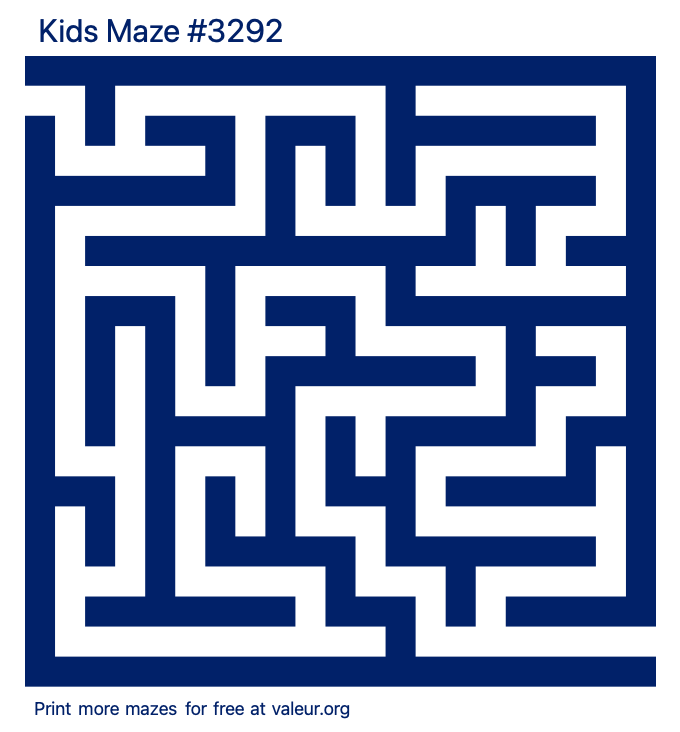 Free Printable Kids Maze number 3292