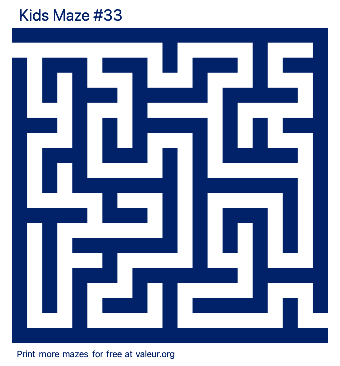 Free Printable Kids Maze number 33