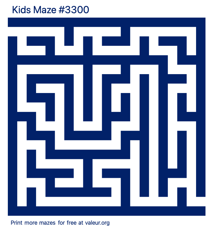 Free Printable Kids Maze number 3300
