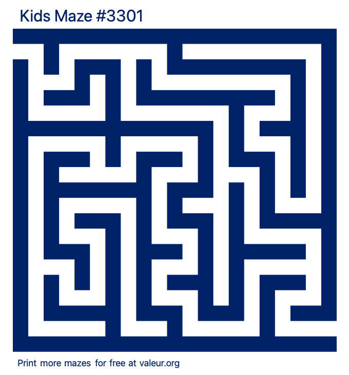 Free Printable Kids Maze number 3301